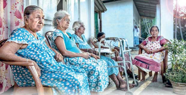 Residents relaxing on the veranda